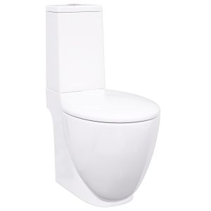 vidaXL inodoro de cerámica con cisterna blanco