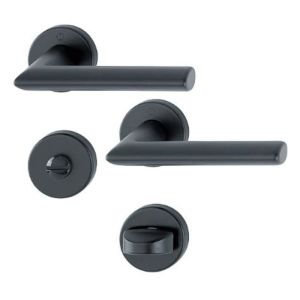 Par de palancas sobre rosaca estocolmo hoppe 1140/42k/42ks negro mate - pom