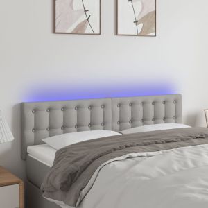Cabecero con LED de tela gris claro 144x5x78/88 cm eso8663