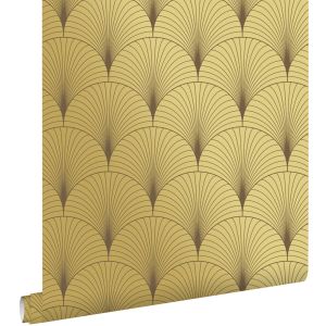 Estahome papel pintado arte deco oro 53 cm x 10.05 m