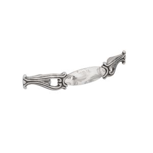 Tirador muebles en zamac y porcel 81 dist entre ejes 96mm plata lote de 6