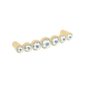 Tirador mueble en zamac y cristal 633 dist entre eje 96 mm dorado lote 25