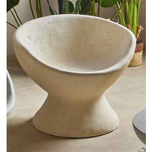 Asiento textur simil piedra blanco 60 cms. 70x65x60 cms
