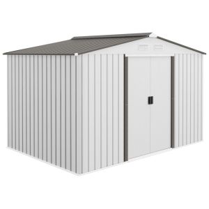 Caseta de jardín 277x195x192 cm acero galvanizado color gris Outsunny