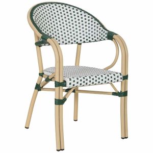 Silla de ratán sintético verde 56x60x85cm