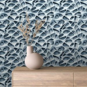 Papel pintado 3d orgánico celeste 60cm por 250cm