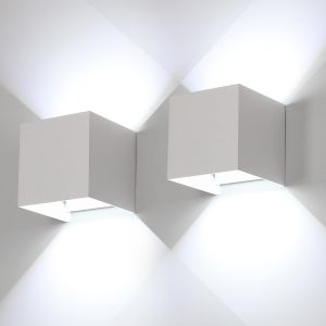 Aplique de pared 2 uds. Interior y exterior regulable 12 w