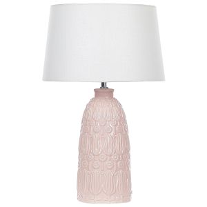 Lámpara de mesa zarima cerámica rosa
