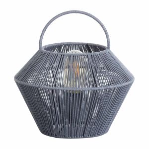 Lámpara de mesa shaoran gris 24x24x25cm 7hsevenon deco