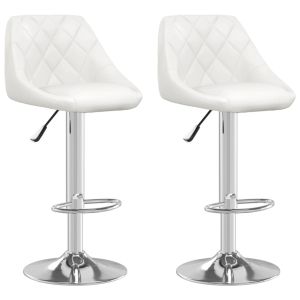 vidaXL taburetes de cocina 2 unidades cuero sintético blanco