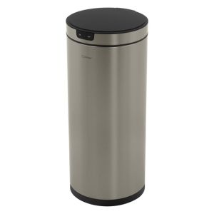 Cubo de basura con sensor de movimiento 40l de acero plateado