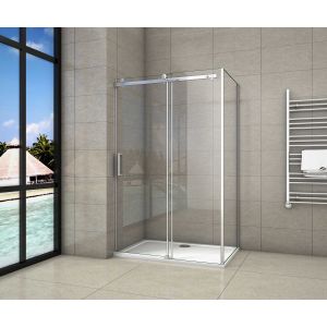 Mampara de ducha corredera frontal+panel lateral,(972-992)x(683-703)x1950mm