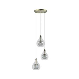 Lámpara - lhasa - 3 luces - metal - cuero - diseño contemporáneo
