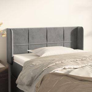 Cabecero de terciopelo gris claro 103x16x78/88 cm eso1240