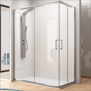Mampara esquina 2 fijos 90  cm + 2 puertas correderas 90 cm bella