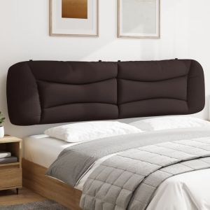 Cabecero de cama acolchado tela marrón oscuro 200 cm eso9180