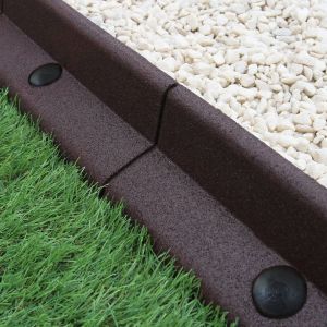 Bordes de césped marrón flexibles paquete de 6 x 1.2m