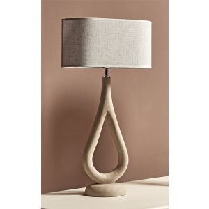 Lampara sobremesa cronos madera natural 65 cms. 40x20x65 cms