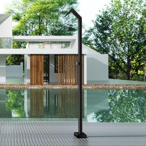 Imex - ducha piscina exterior acero s.316 negro serie niagara