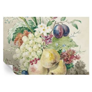 Papel pintado autoadhesivo flores y frutas 104x152 tulup