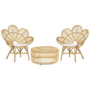 Conjunto de balcón con cojines florentine / limni ratán beige