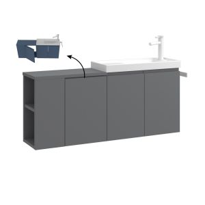 Mueble para lavabo <<ferla 110>> - 110 x 22 x 45 cm - gris mate
