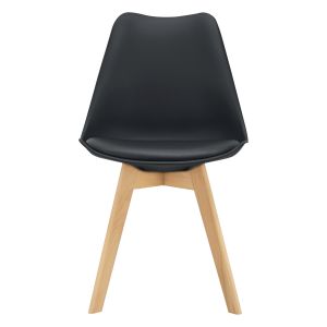 Juego de 6 sillas de comedor fläten  82x49x54cm polipiel - negro [en.casa]