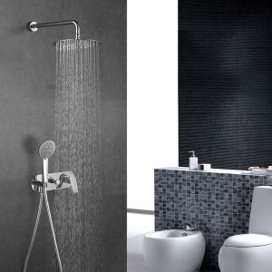 Kibath grifo empotrado de ducha equipo pared monomando sar redondo cromo