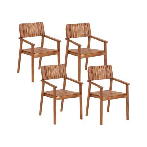 Conjunto de 4 sillas de jardín agello madera de acacia marrón