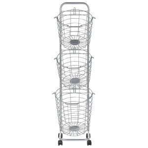 Soporte para cesta ayapal con ruedas metal plateado