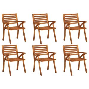 vidaXL sillas de jardín 6 uds madera maciza de teca