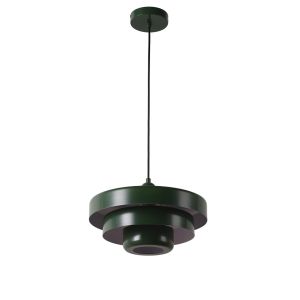 Lámpara colgante verde de metal 3 capas d35 cm E27