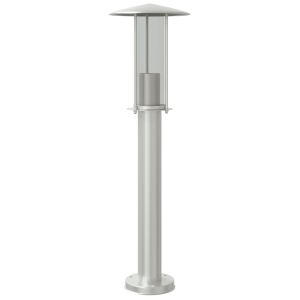 Lámpara de pie de exterior plateada 60 cm acero