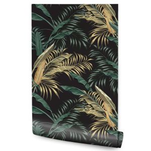 Papel Pintado Hojas Tropicales Naturaleza Para Dormitorio 53cm x 10m
