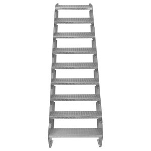 Escalera galvanizada ajustable de 9 escalones  600mm de ancho