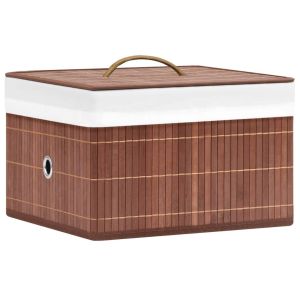 vidaXL cajas de almacenamiento de bambú 4 unidades marrón