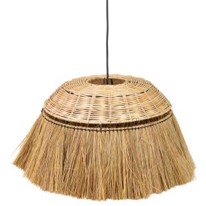 Lámpara de techo de fibra natural marrón 50x50x30