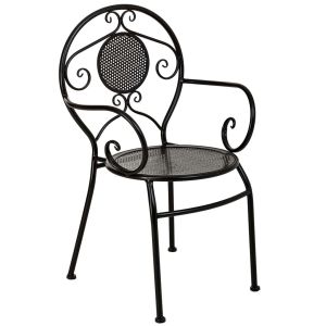 Sillón de forja negro 58x42x88h cm