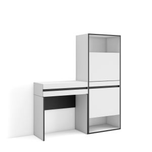 Consola entrada, 130x35x145cm, blanco, zapatero rf3440