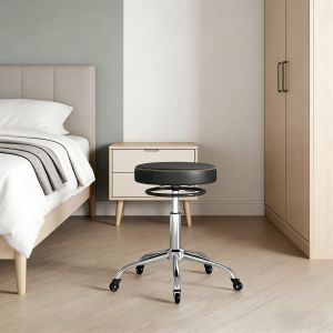 Silla giratoria oficina negra con asiento acolchado