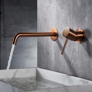 Imex - grifo monomando lavabo empotrado oro rosa serie monza