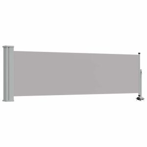vidaXL toldo lateral retráctil de jardín gris 80x300 cm