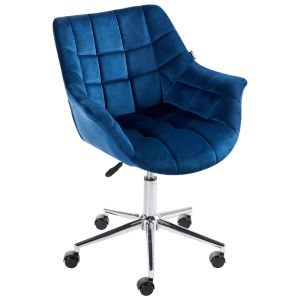 Silla de escritorio labelle terciopelo azul marino
