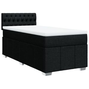 vidaXL cama box spring con colchón tela negro 100x200 cm