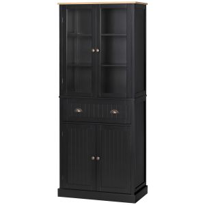 Aparador en mdf negro 76x40x182.5 cm