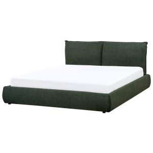Cama tela vinay 160 x 200 cm verde oscuro