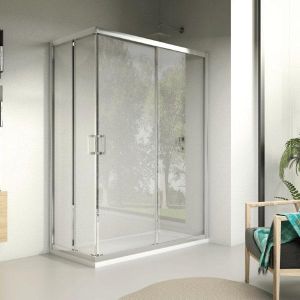 Mampara angular 120 cm y 110 cm davis transparente