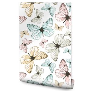 Papel Pintado Mariposas Coloridas Animales Decoración Para Salón 53cm x 10m
