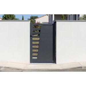 Puerta regulable 1 m cervina h.160cm aluminio gris