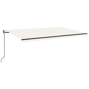 vidaXL toldo automático con LED sensor de viento crema 500x350 cm